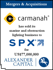 Carmanah Technologies' Asset Sale to SPX